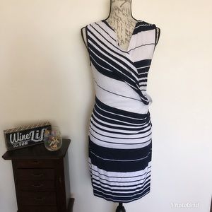 Michael Stars Delancy Stripe Faux Wrap Dress